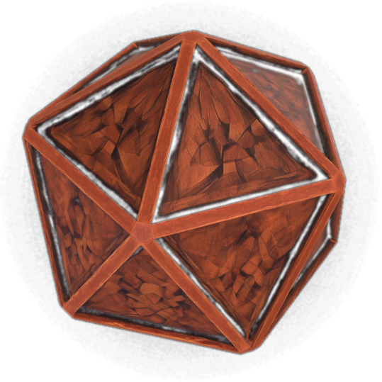 d20 — 나무 주사위